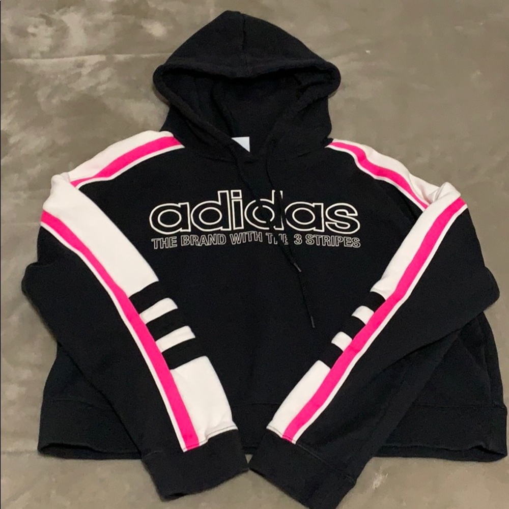 Adidas Multi Stripe Cropped Sweater